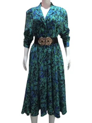 Urban Cool - Green Black Edgy Print Vintage Dress