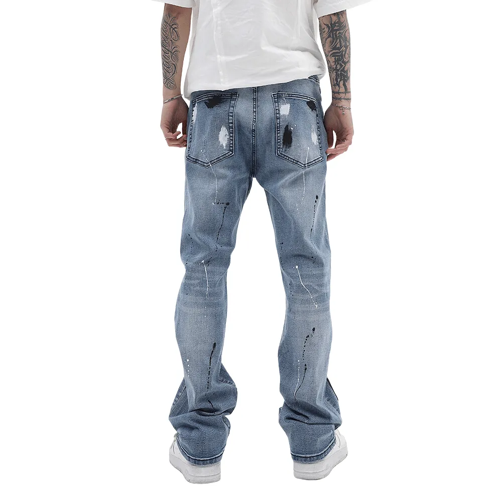Urban High Street Graffiti Ripped Jeans