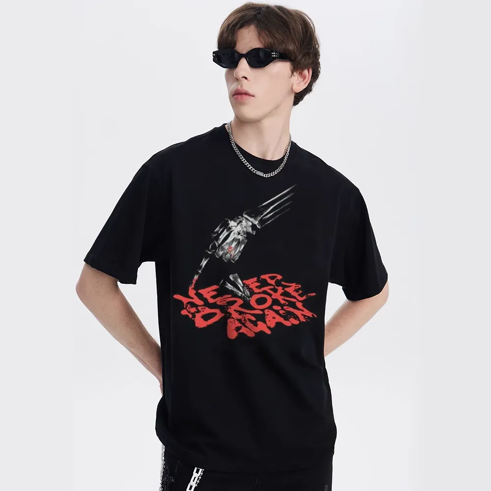 Urban Hip Hop Skeleton Graphic T-shirt