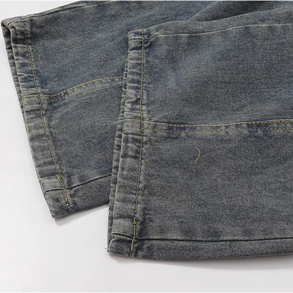 Urban Lace-Up Panel Baggy Jeans