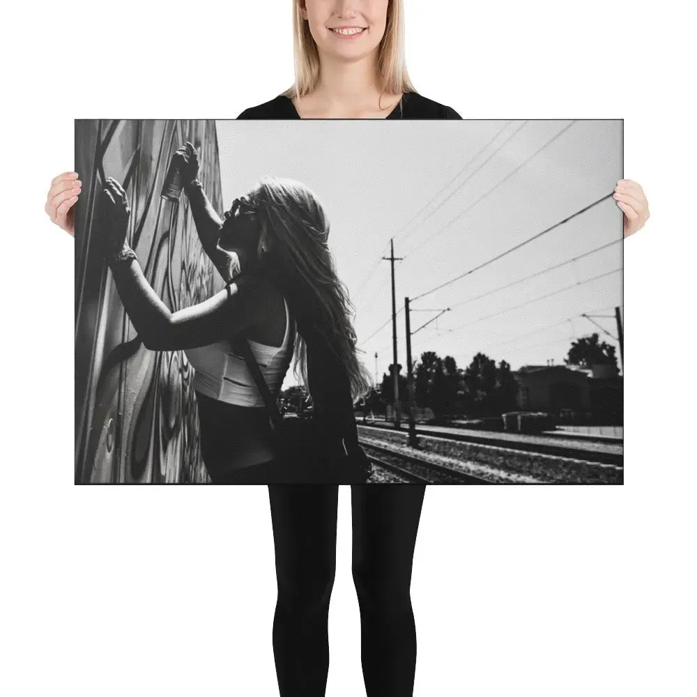 Urban Muse – Gritty Graffiti Canvas Print