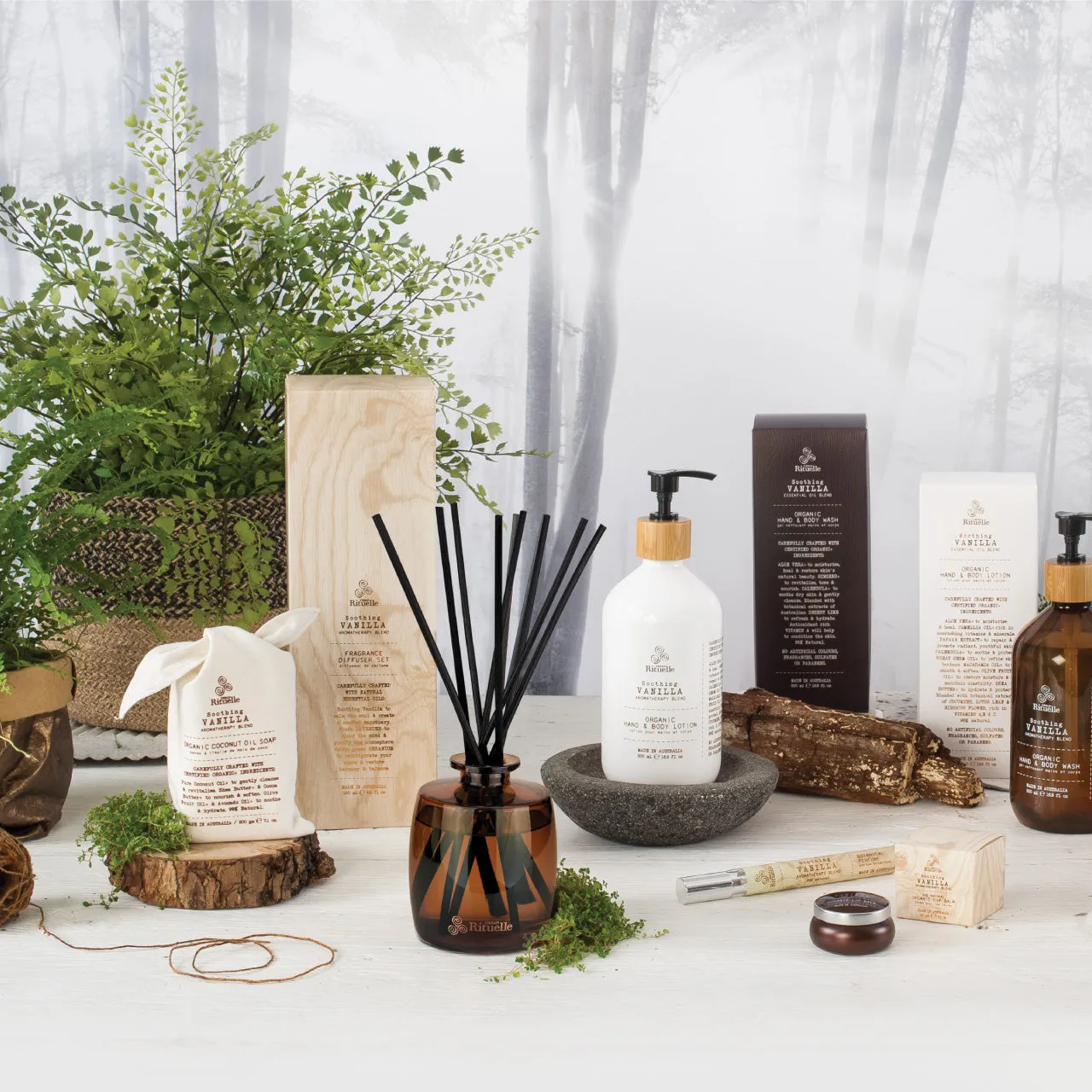 Urban Rituelle Flourish Organics Vanilla, Lavender & Geranium Fragrance Diffuser Set
