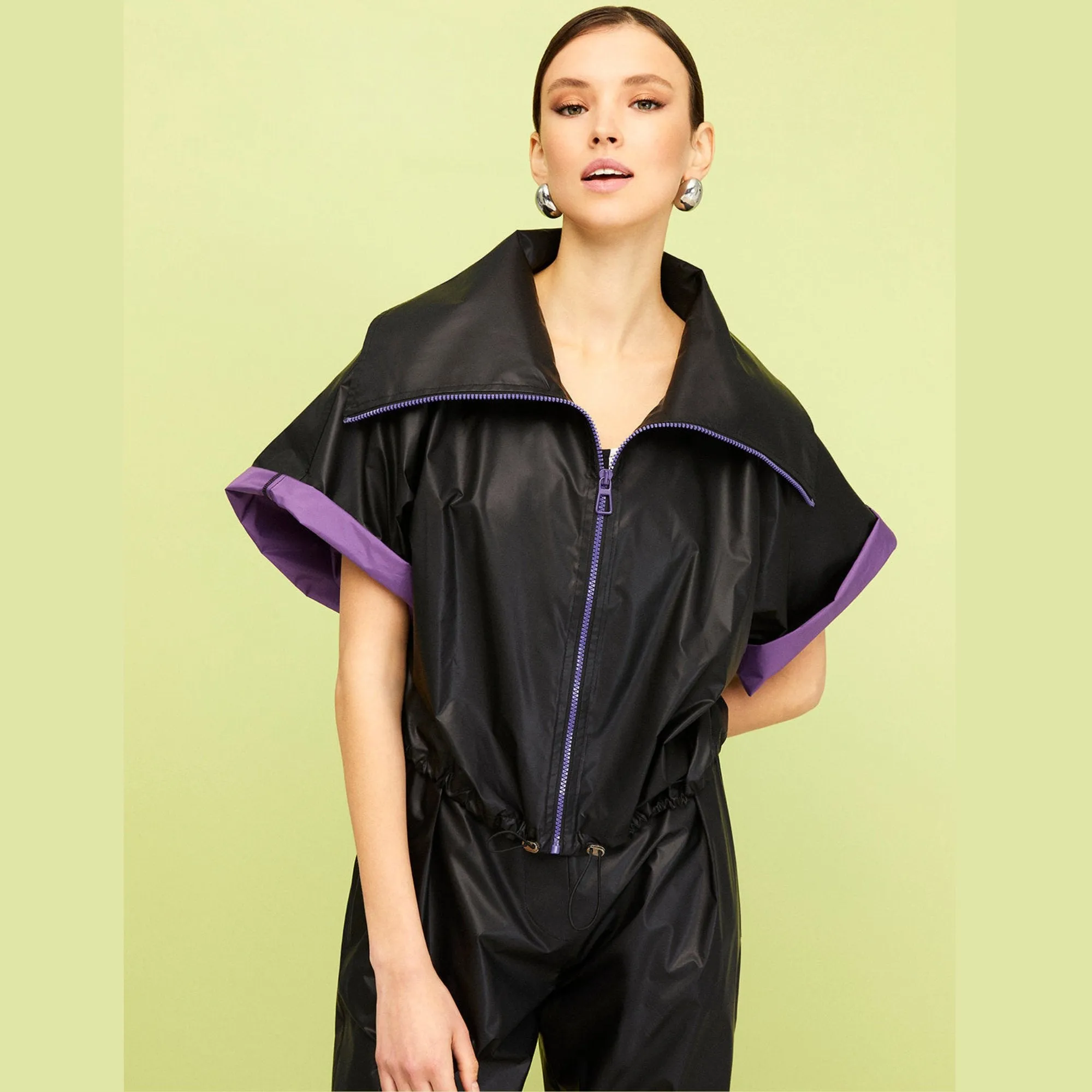 Urban Wide Collar Black Jacket