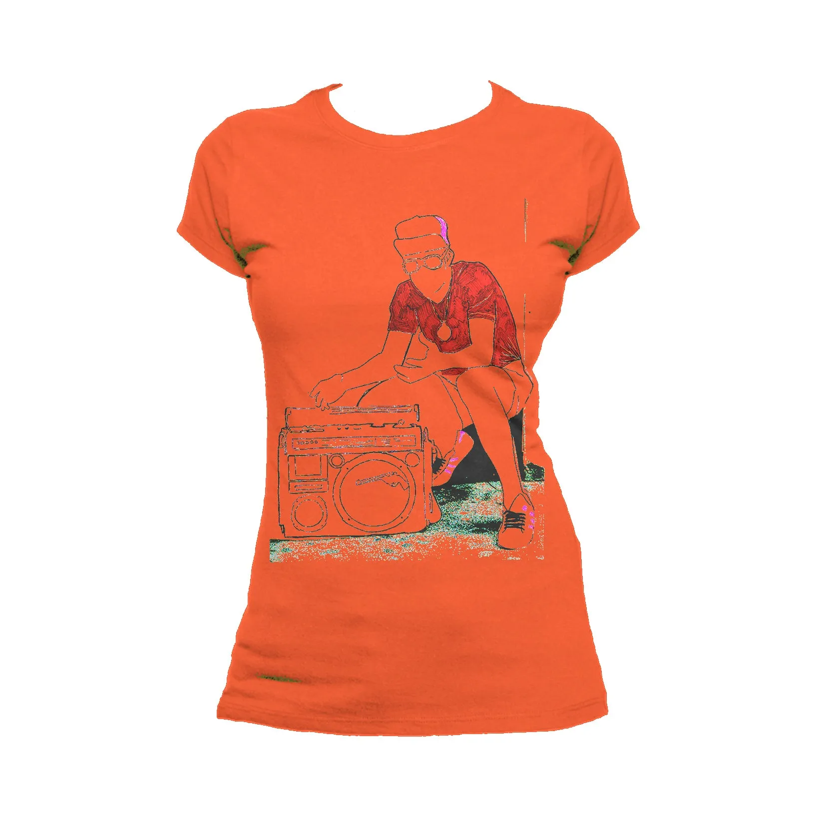 US Brand X Old's Kool Boom Box Official Women's T-Shirt (Orange)
