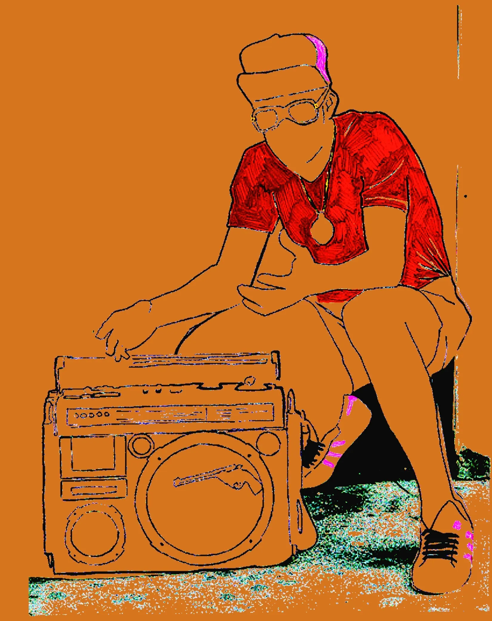US Brand X Old's Kool Boom Box Official Women's T-Shirt (Orange)
