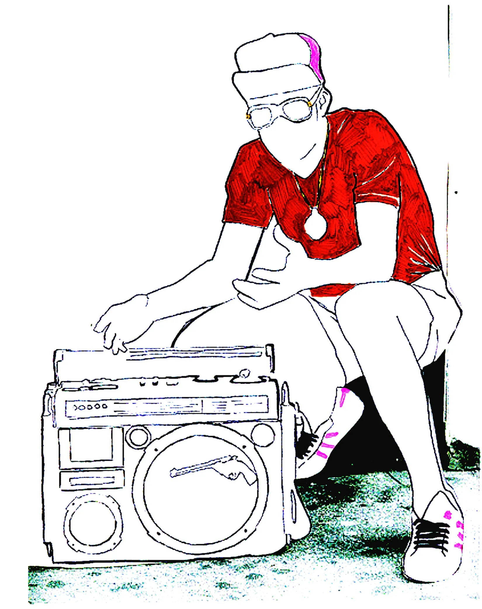US Brand X Old's Kool Boom Box Official Women's Tank Dress (White)
