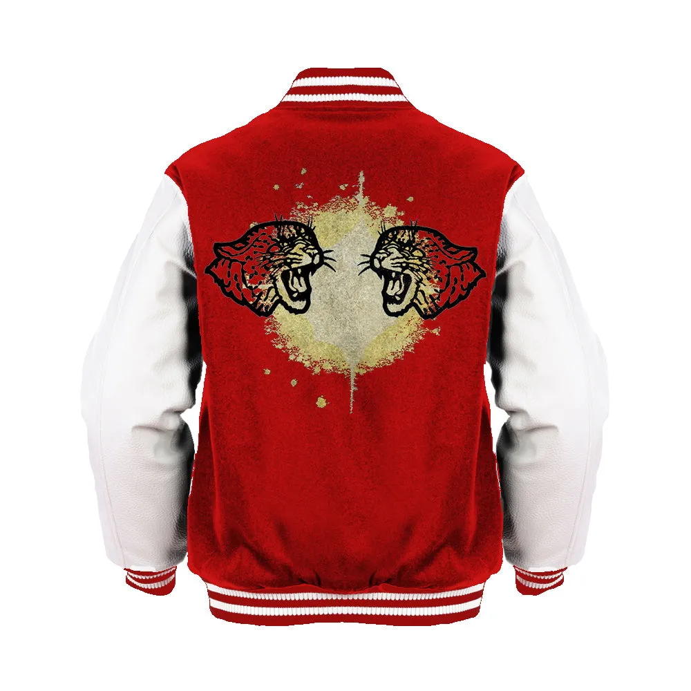 US Brand X Old's Kool Leopard Mirror Official Men's Varsity jacket (Red)