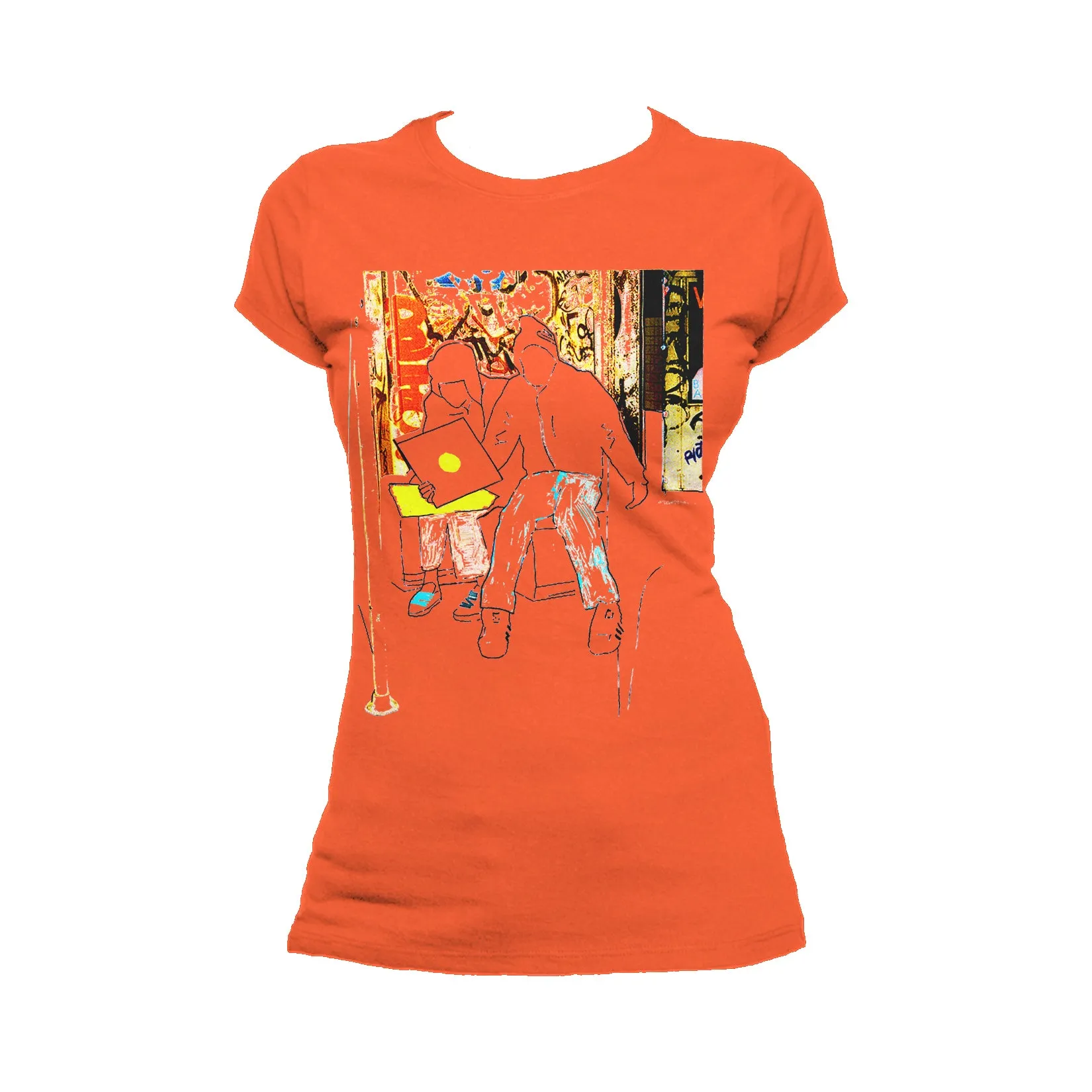 US Brand X Old's Kool Record Shopping Official Women's T-Shirt (Orange)