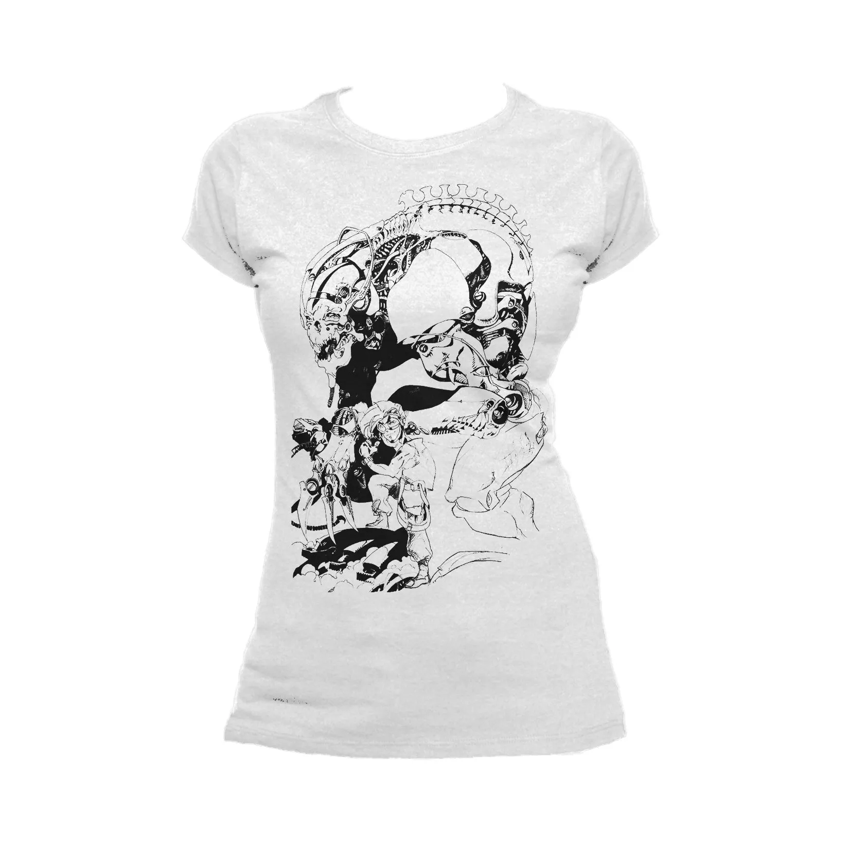US Brand X Sci Funk Urban Cybro Official Women's T-Shirt (White)