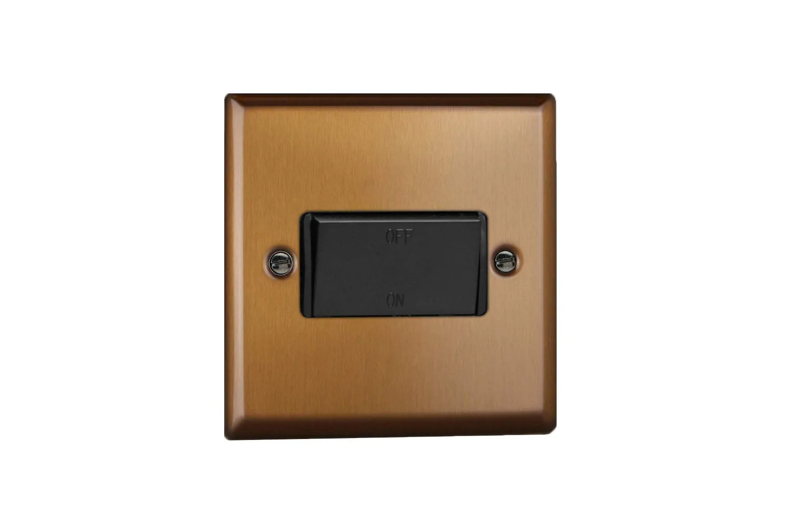 Varilight Urban Brushed Bronze Fan Isolator Switch Black Insert