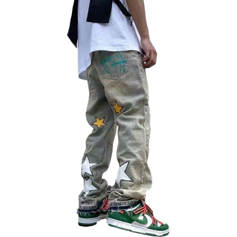 Vintage High Street Star Graphic Jeans