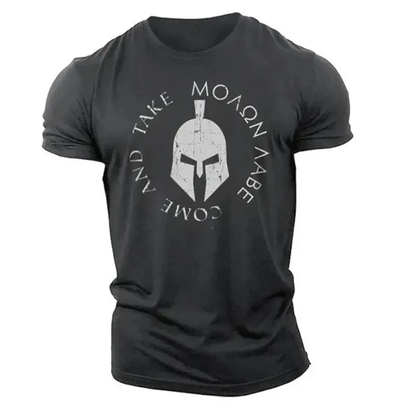 Vintage Spartan 3D Print T-Shirt Summer Oversized Streetwear Tee