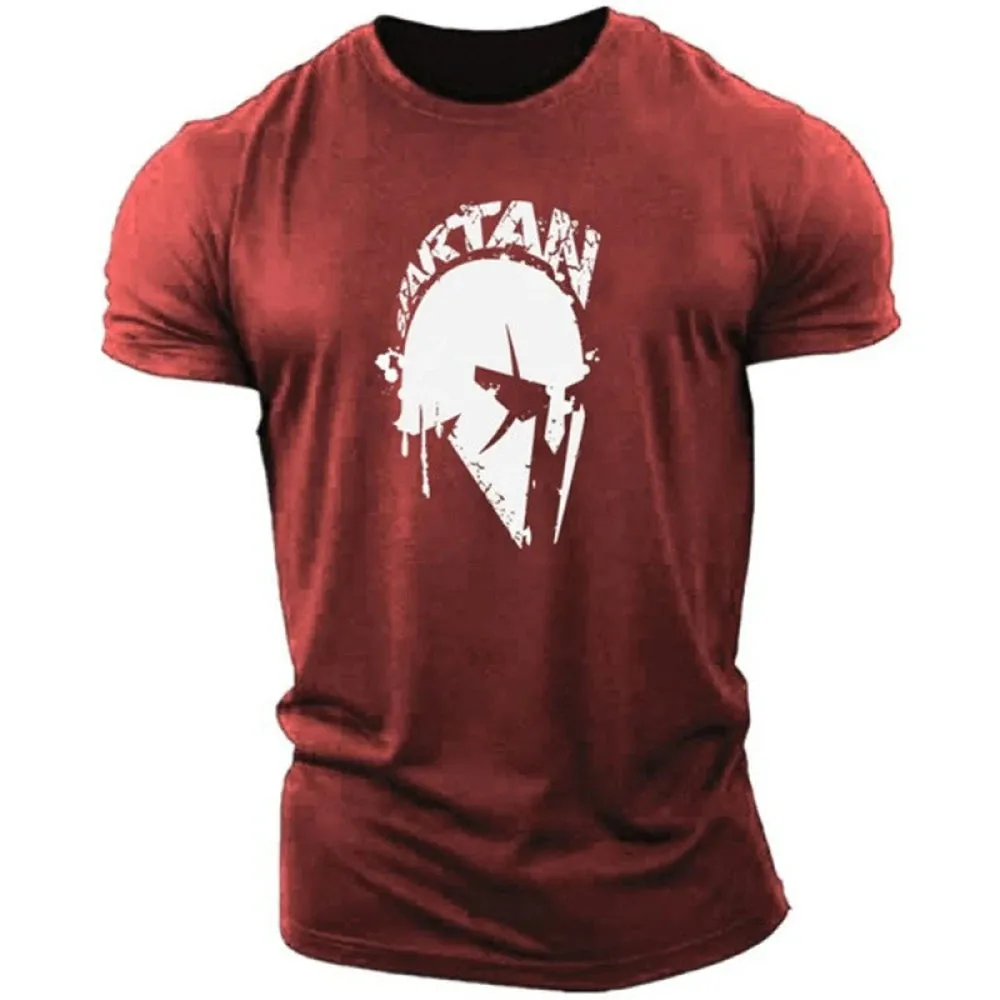 Vintage Spartan 3D Print T-Shirt Summer Oversized Streetwear Tee