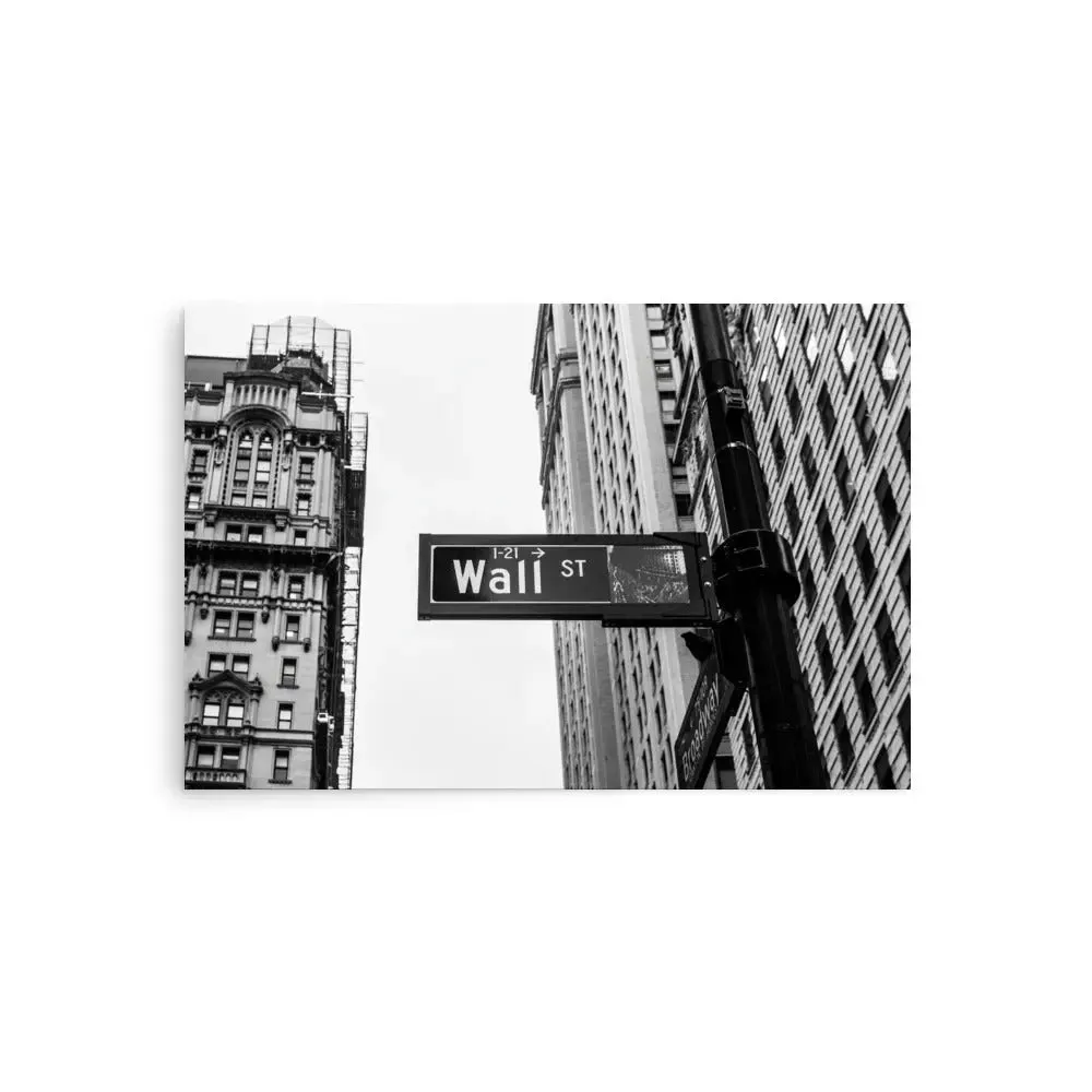 Wall Street – Black & White Urban Poster