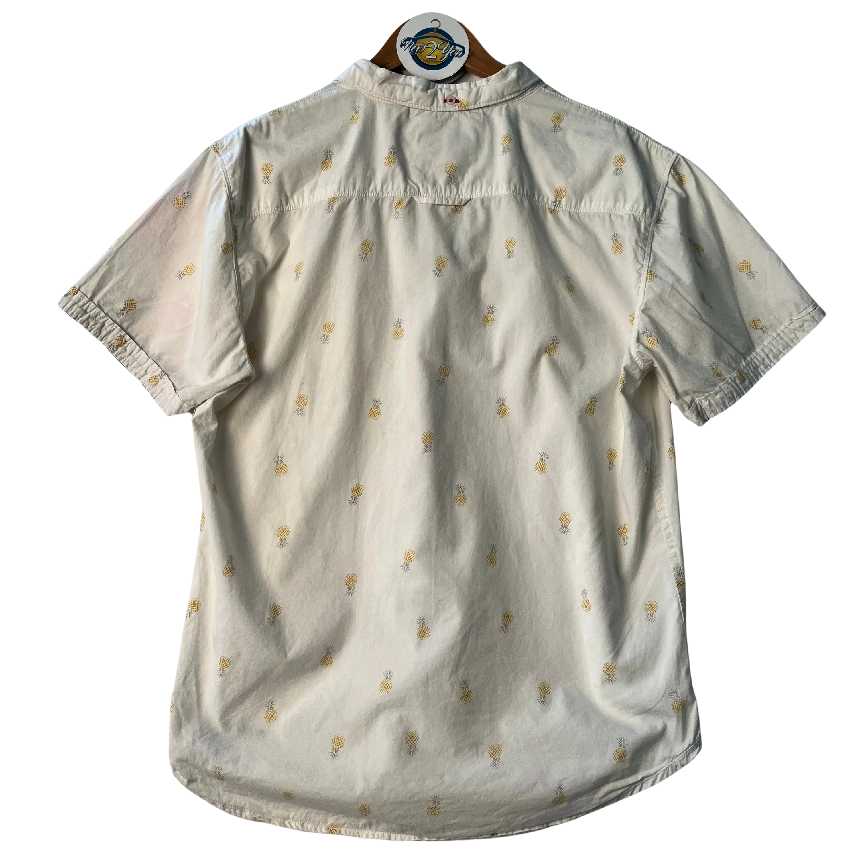 White Pineapple Print Button Up (MBX)