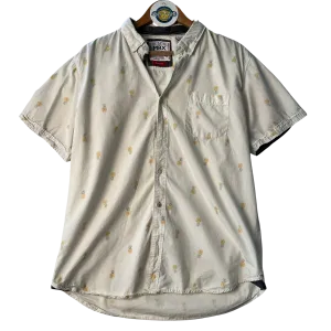 White Pineapple Print Button Up (MBX)