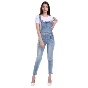 Women Ripped Hole Denim Jumpsuits Ladies Slim Casual Romper Plus Denim Pencil Overalls For 4 season