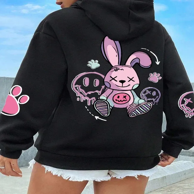 Women's fashion hoodie in the hip-hop style
