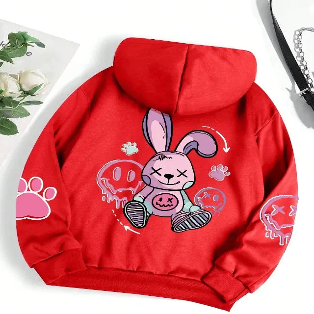 Women's fashion hoodie in the hip-hop style