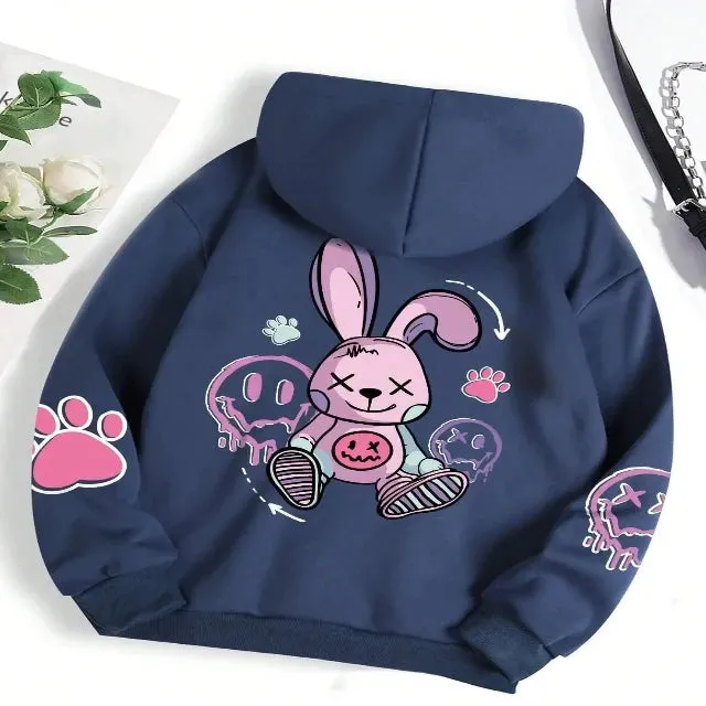Women's fashion hoodie in the hip-hop style