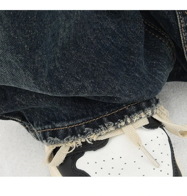 Womens Loose Wide leg Denim Jeans/Japanese Streetwear Baggy Fashion