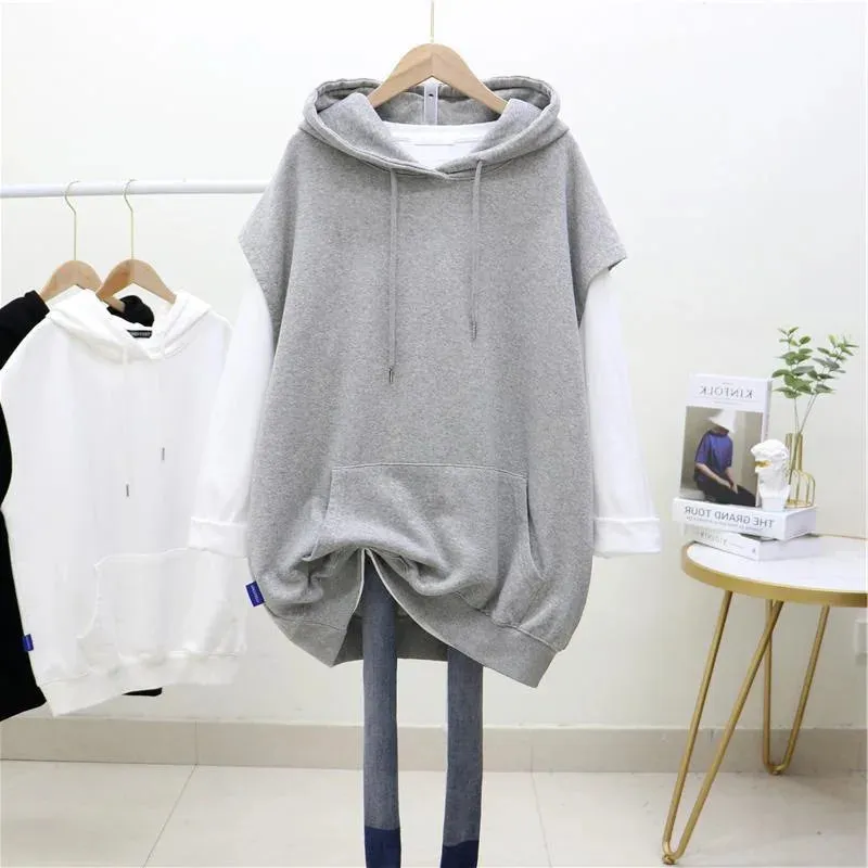 Women’s Sleeveless Hoodie Sweatshirt | Drawstring Pullover Vest with Pockets | Sporty Casual Hooded Top