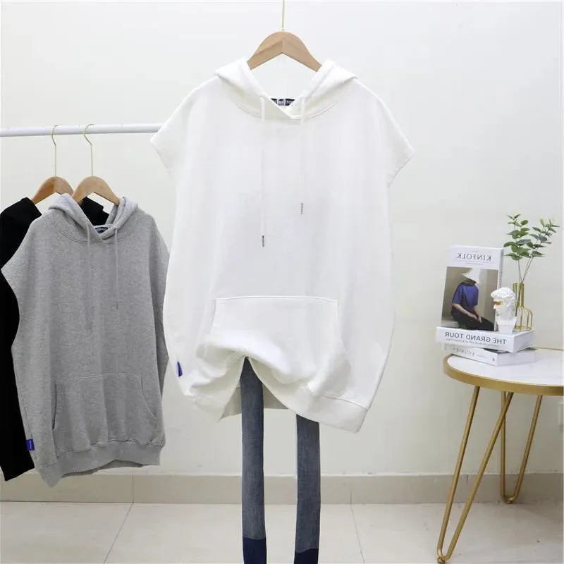 Women’s Sleeveless Hoodie Sweatshirt | Drawstring Pullover Vest with Pockets | Sporty Casual Hooded Top