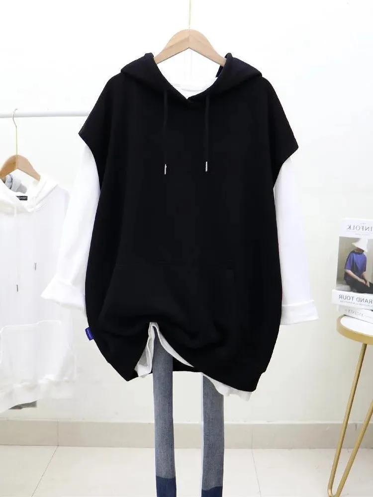 Women’s Sleeveless Hoodie Sweatshirt | Drawstring Pullover Vest with Pockets | Sporty Casual Hooded Top