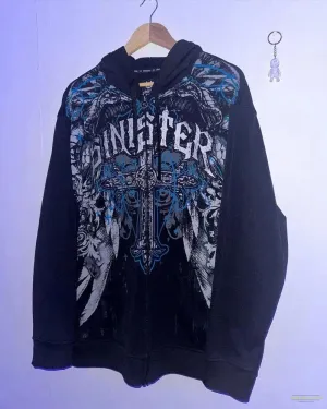 Y2K Harajuku New Fashion Oversized Cross Printed Sweater Hoodie Men Street Vintage Hip Hop Casual Joker Sports Hooded Sweater