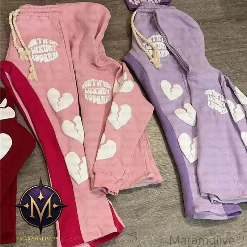 Y2K Hoodie Hip hop Streetwear Foam Heart Letter Print Letter print Pullover Men women Sweatshirt Harajuku Gothic Oversize Hooded