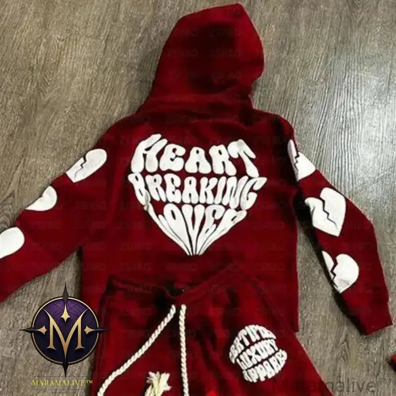 Y2K Hoodie Hip hop Streetwear Foam Heart Letter Print Letter print Pullover Men women Sweatshirt Harajuku Gothic Oversize Hooded