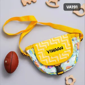 Your Gift Studio Vehicle Print Kids Customised Sling Bag (Yellow)