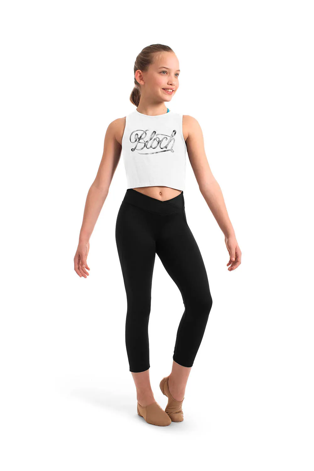 ZS55070G - Bloch Zia Bloch Print Twist Back Girls Tank Top